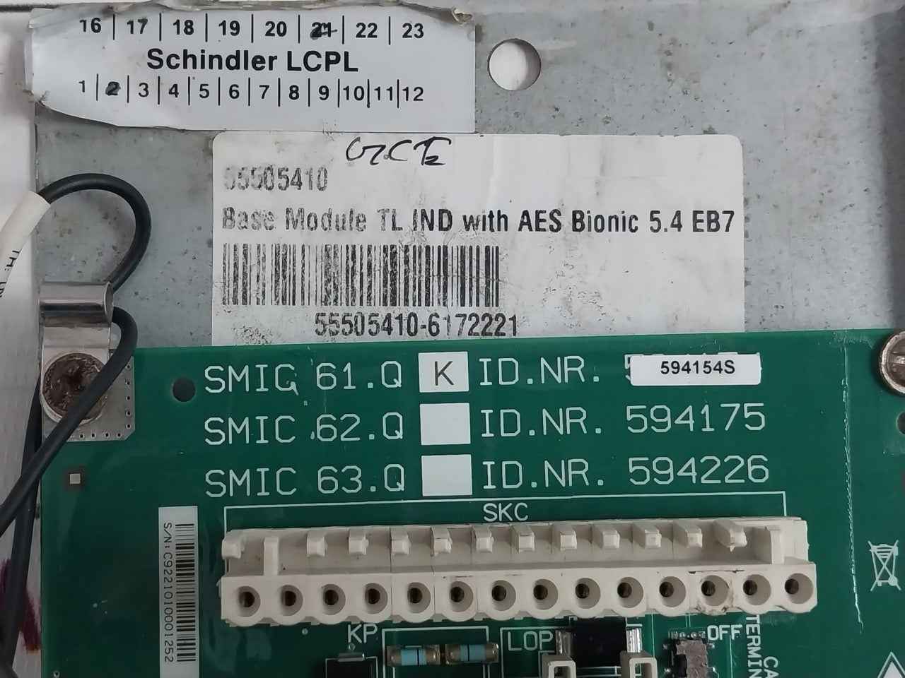 Schindler 594154S Base Module Tl Ind With Aes Bionic 5.4 Eb7 V13.10