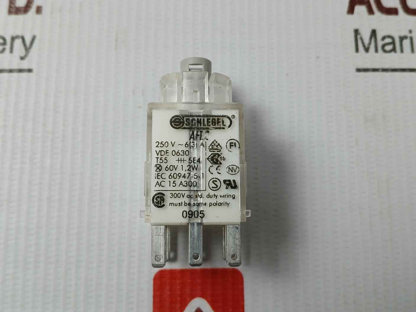 Schlegel Afl2 Contact Block 300V Ac Rr-96327 T55 5A