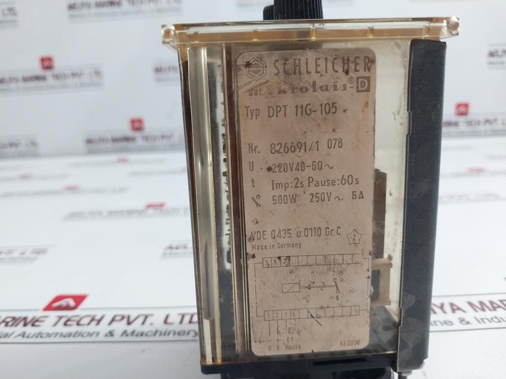 Schleicher Dpt 11G-105 Digital Time Relay 250V- 6A 40–60 Hz 500W