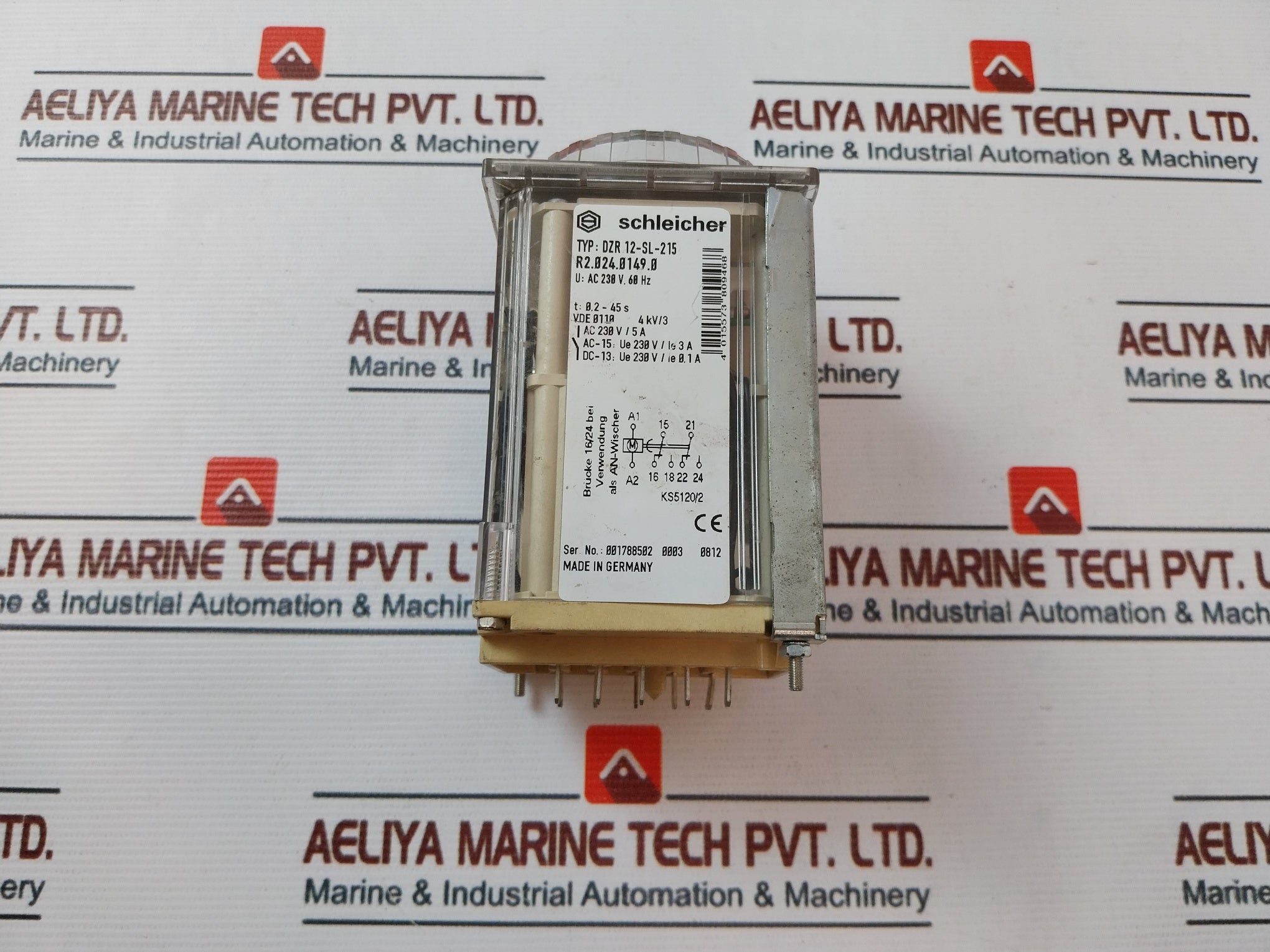 Schleicher Dzr 12-sl-215 Time Delay Relay 0.2-45 S