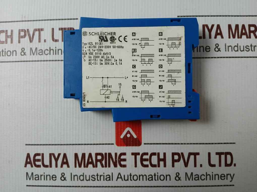 Schleicher Kzl 91 (B) Time Delay Relay Ac/Dc 24V-230V 50-60Hz