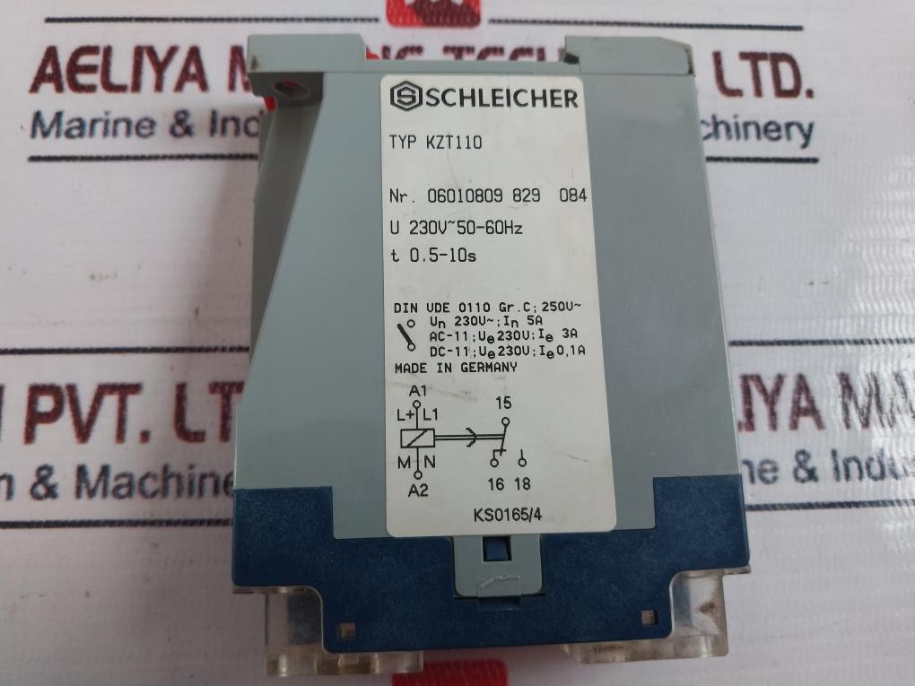 Schleicher Kzt110 Time Delay Relay 0.5-10S 230V~ 50-60 Hz