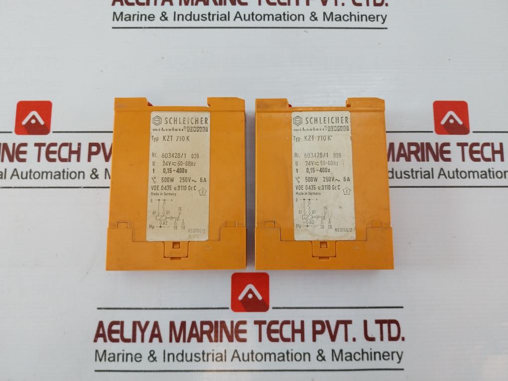 Schleicher Kzt 710 K Time Relay 24V 50-60Hz 500W 250V 6A Ks0194/2