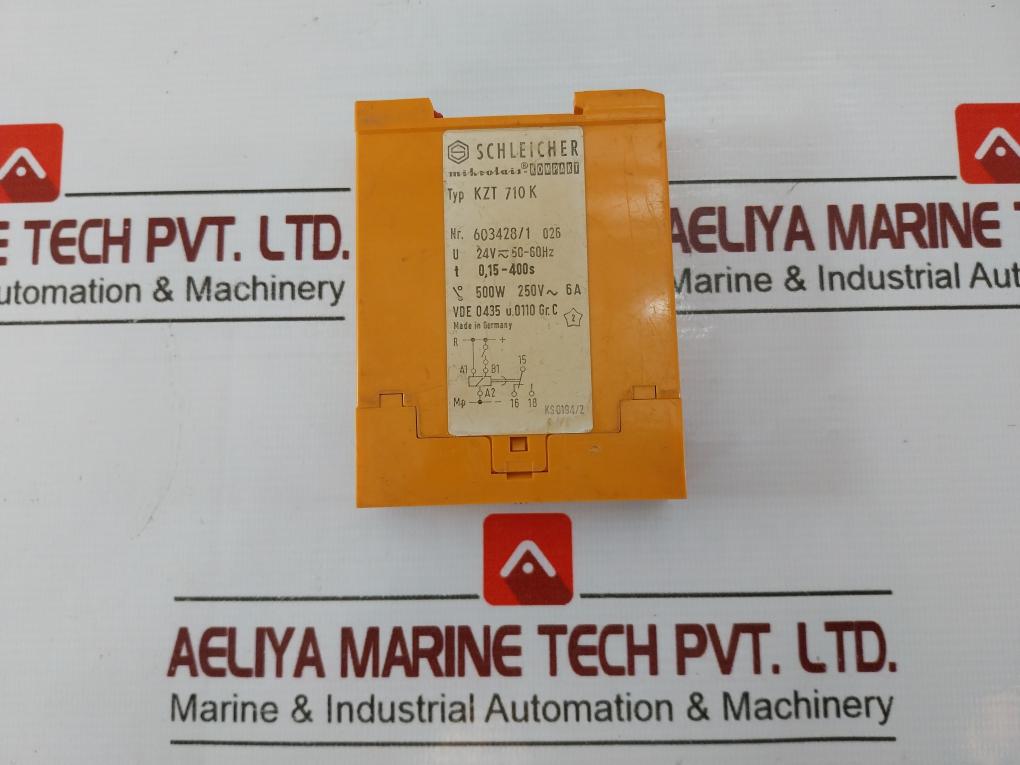 Schleicher Kzt 710 K Time Relay 24V 50-60Hz 500W 250V 6A Ks0194/2
