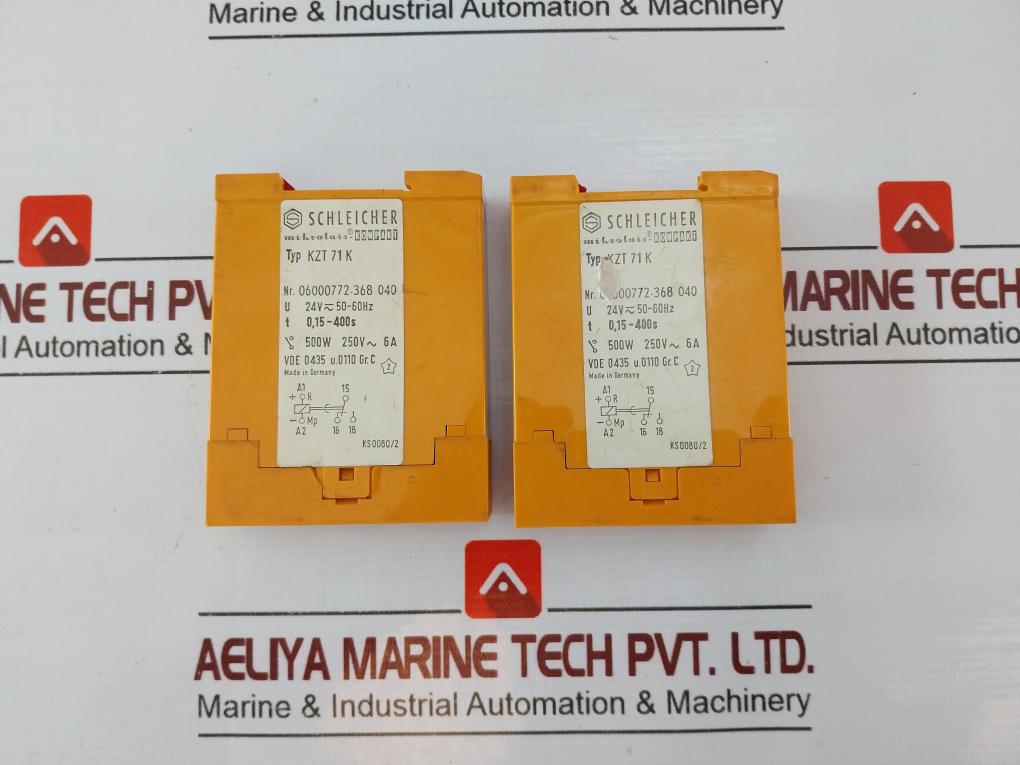 Schleicher Kzt 71 K Time Delay Relay 06000772-368 040 24V 50-60Hz Ks0080/2