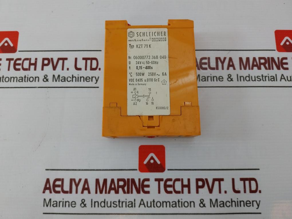 Schleicher Kzt 71 K Time Delay Relay 06000772-368 040 24V 50-60Hz Ks0080/2