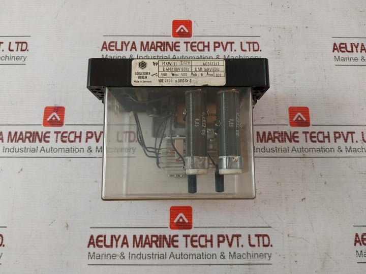 Schleicher Mxw 11 Industrial Relay 188V 60Hz 500V Max Vde 0435