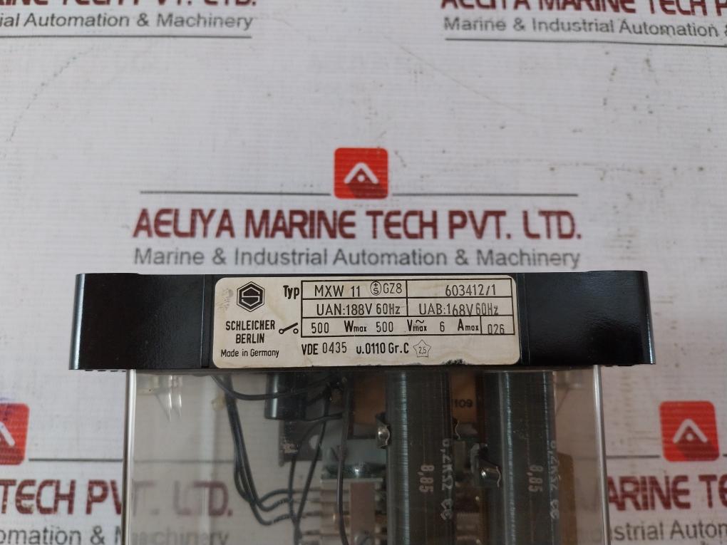 Schleicher Mxw 11 Industrial Relay 188V 60Hz 500V Max Vde 0435