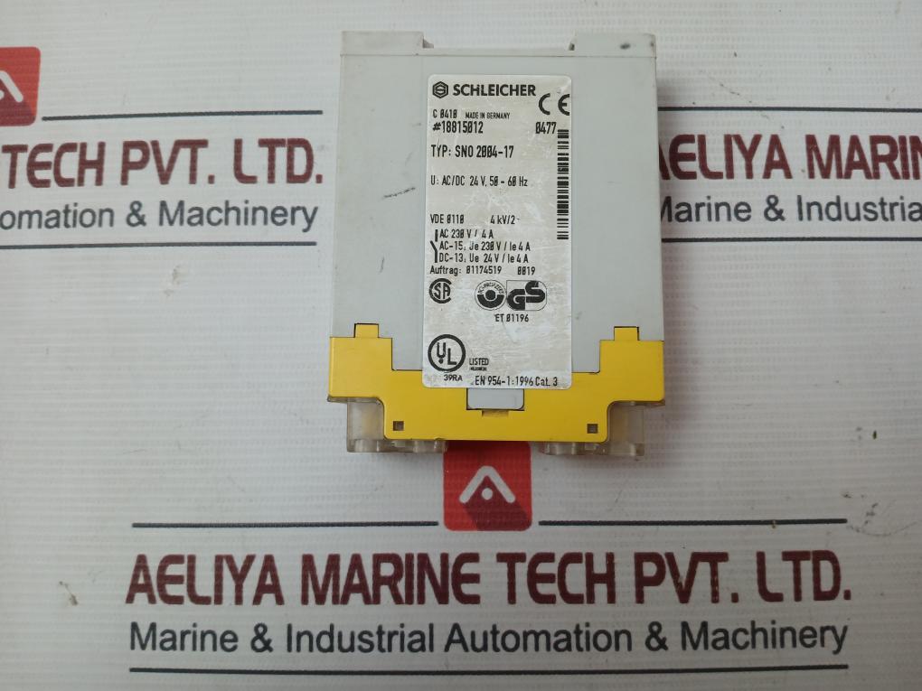 Schleicher Sno 2004-17 Safety Relay Ac/Dc 24V, 50-60Hz