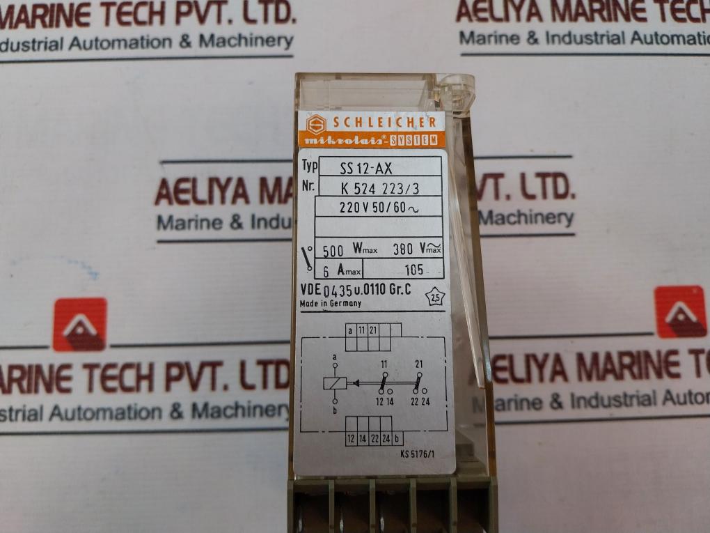 Schleicher Ss 12-ax Electronic Interval Time Relay 220V 50/60Hz