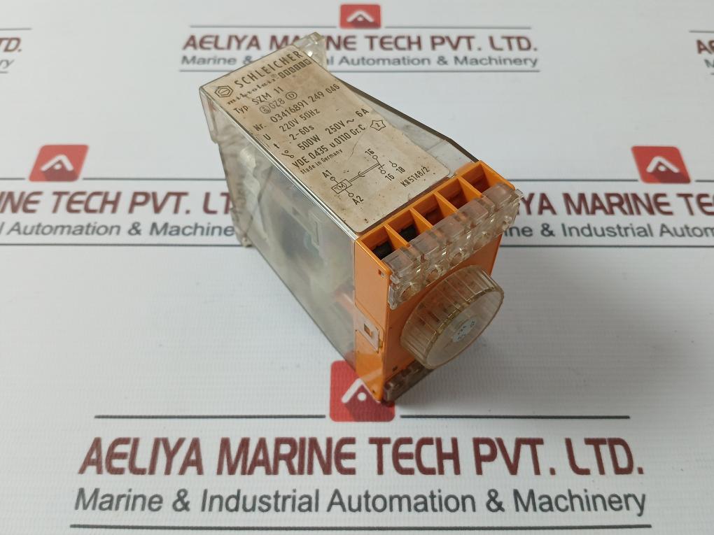 Schleicher Szm 11 Time Delay Relay 220V 50Hz 2-60S 500W 250V- 6A K85148/2 D07-21