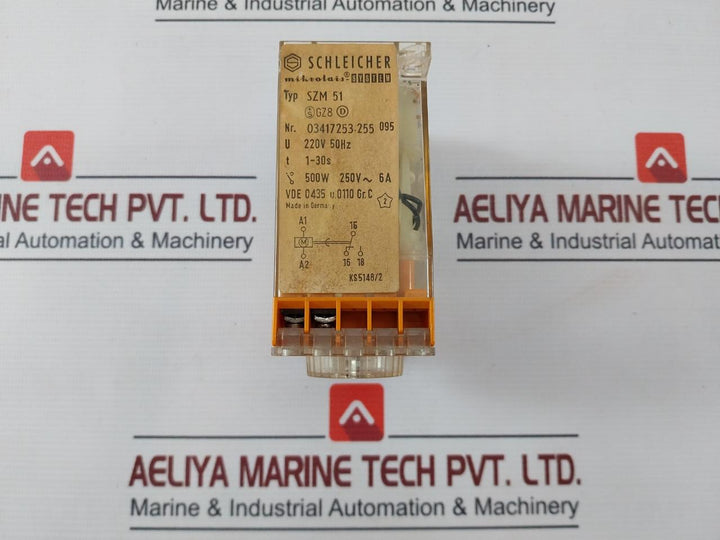 Schleicher Szm 51 Electromechanical Time Relay 1-30S 220V 50Hz 500W 250V 6A
