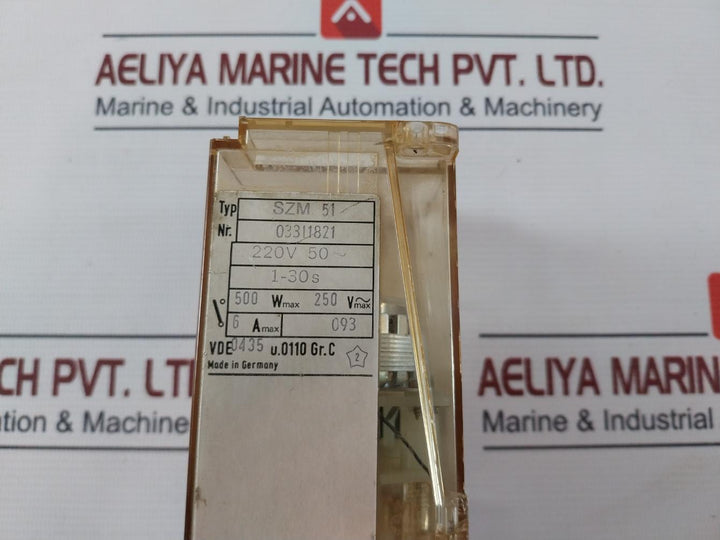Schleicher Szm 51 Time Relay 220V 1-30S 500Wmax Vde 0435 U.0110 Gr.C