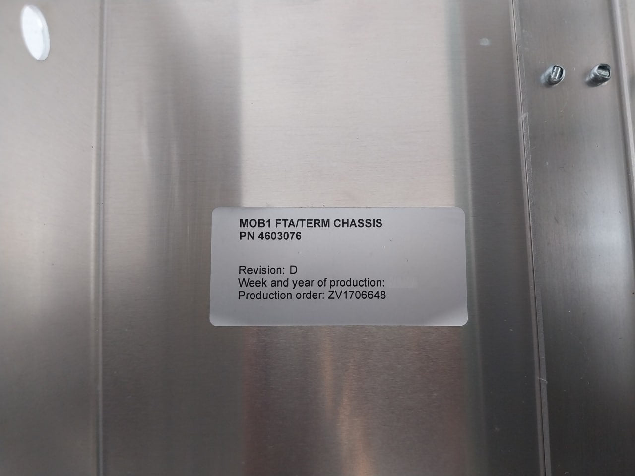 Schmachtl 4603076 Fta/Term Terminal Mounting Chassis Revision: D Zv1706648