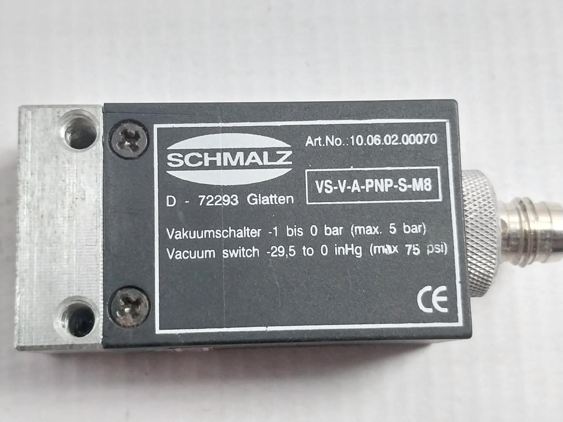 Schmalz Vs-v-a-pnp-s-m8 Vacuum Switch -1 To 0 Bar