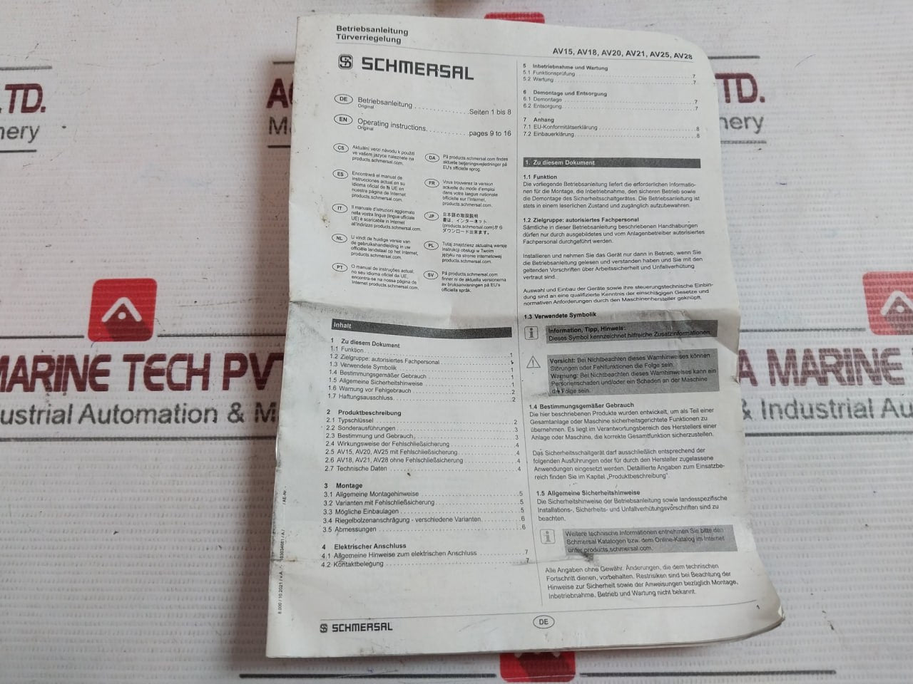 Schmersal Av15Lhe4X35U Door Locking Device 101087534, Sk-23050211, Eu-dl 059