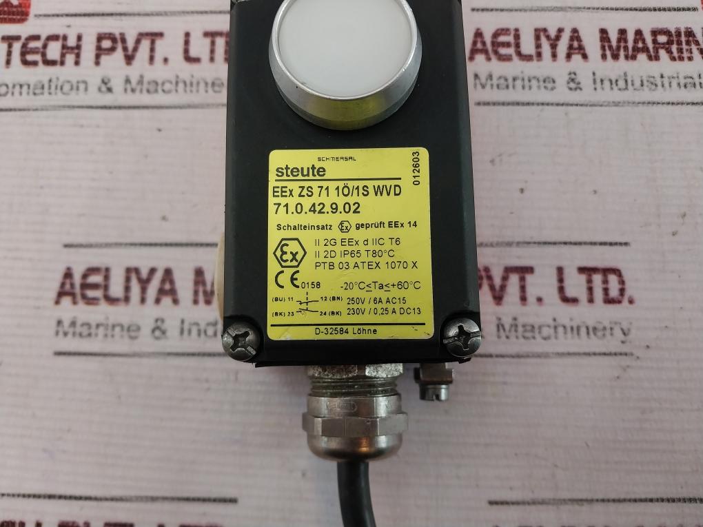 Schmersal Eex Zs 71 1O/1S Wvd Safety Rope Switch 230V/0,25A Dc13