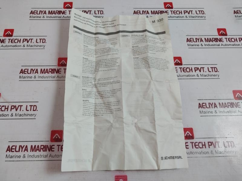 Schmersal Ms 330-11Y-m20 Limit Switch Iec 60947-5-1 Ac-15 250V 4Kv Ip65