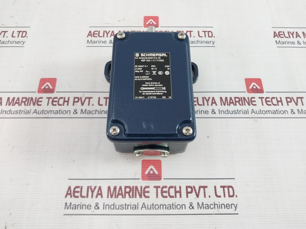 Schmersal Msp 452-11/11Y-m20 Rotatinig Spindle Limit Switch Ac-15 M02 Ip65 230V