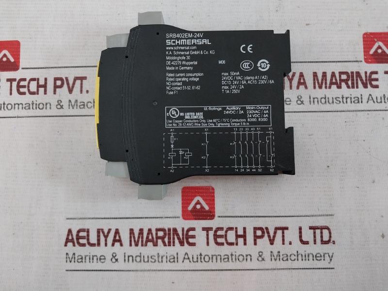 Schmersal Srb402Em-24V Safety Relay 24V Dc/Ac 50Ma 28-12 Awg S1885572