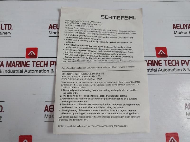 Schmersal Td 422-01Y-1090 Medium Duty Position Switch 250V 4Kv 2U9