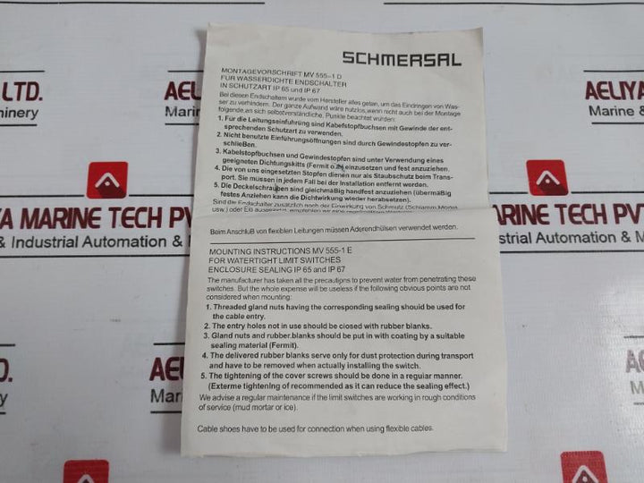 Schmersal Td 422-01Y-1090 Medium Duty Position Switch 250V 4Kv 2U9
