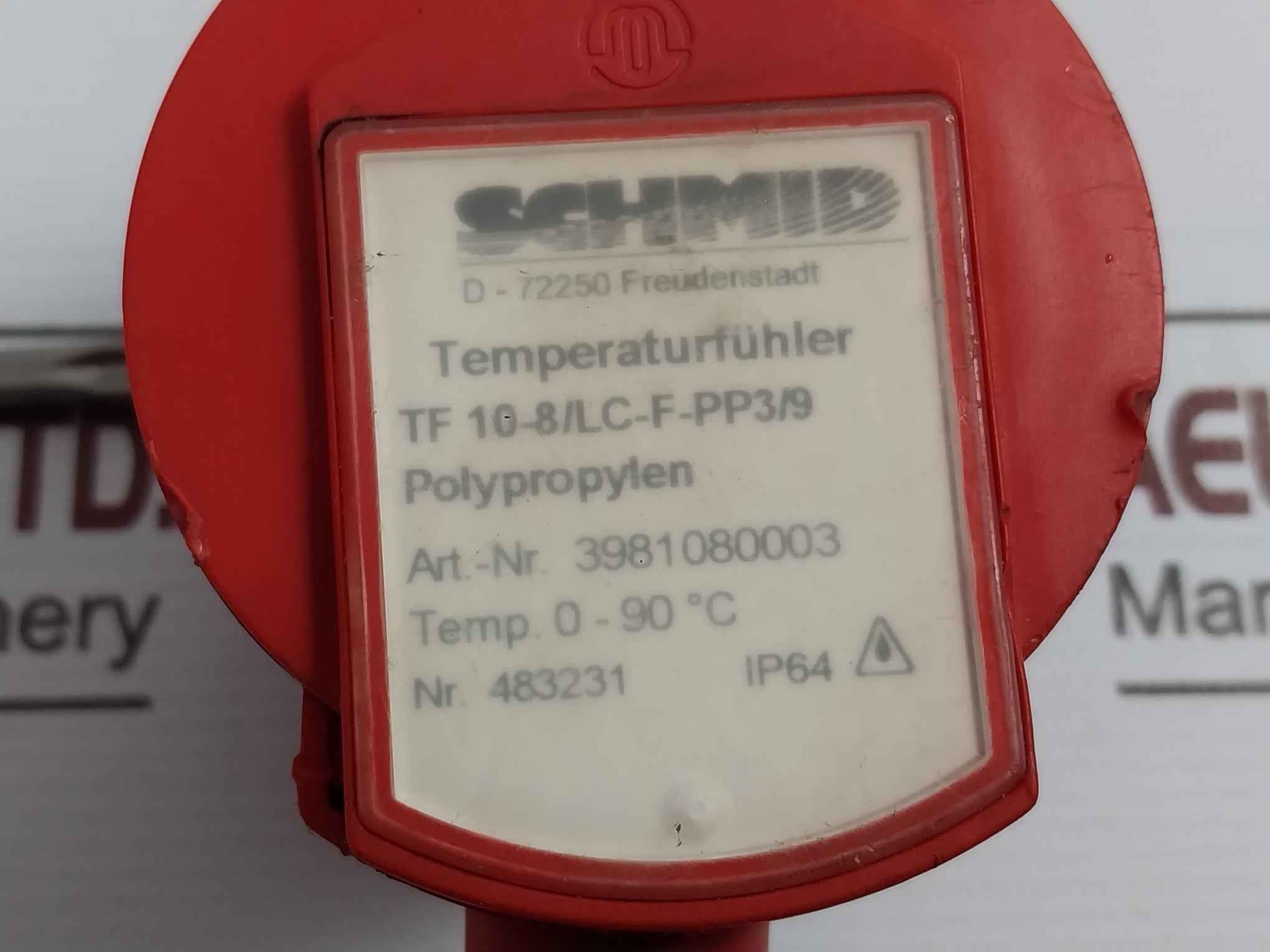 Schmid Tf 10-8/Lc-f-pp3/9 Temperature Sensor Temp 0-90°C