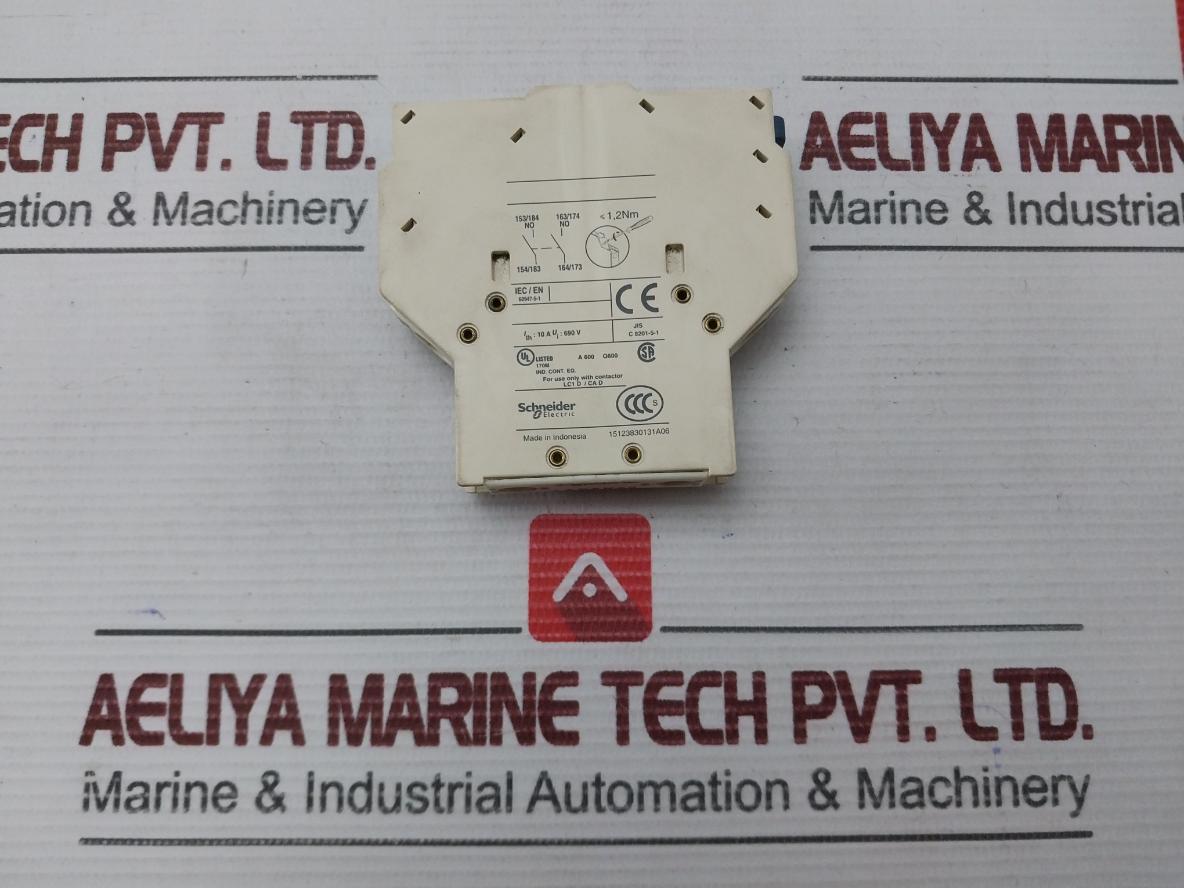 Schneider Electric 10A 690V Auxiliary Contact Block Lad8N20