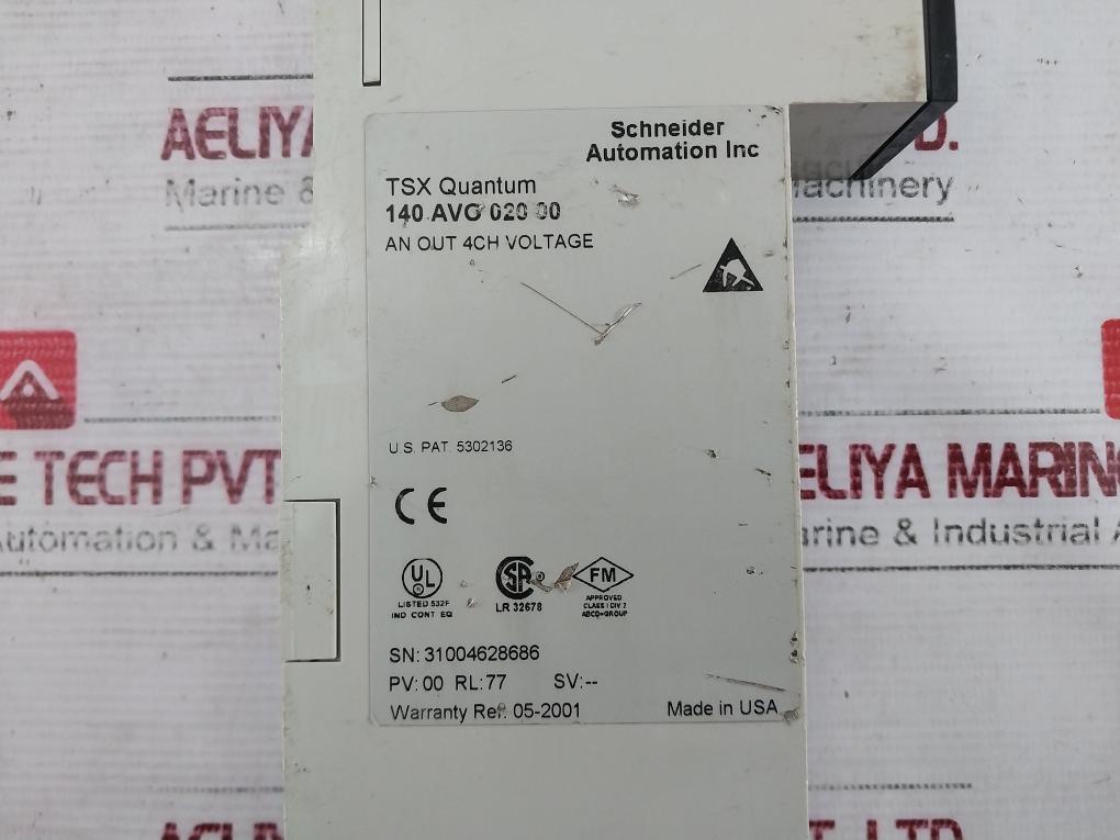 Schneider Electric 140Avo02000 Modicon Quantum Analog Output Module 4Ch Voltage
