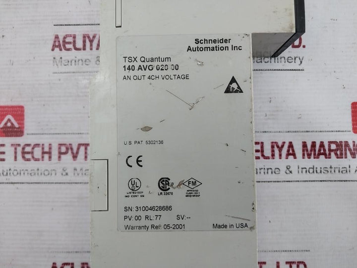 Schneider Electric 140Avo02000 Modicon Quantum Analog Output Module 4Ch Voltage
