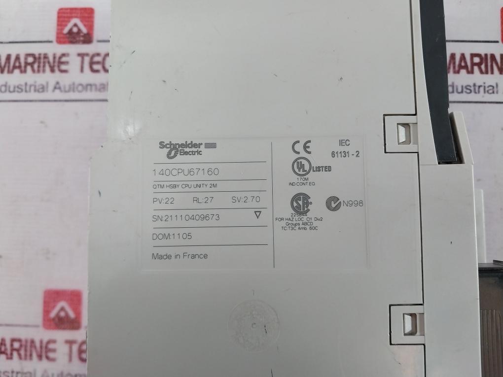 Schneider Electric 140Cpu67160 Unity Hot Standby Controller Pv 22