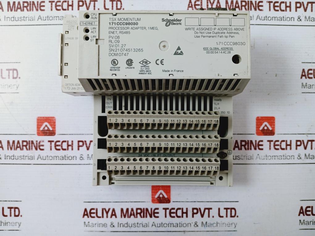Schneider Electric 171Ccc98030 Processor Adapter 1 Meg, Enet, Rs485 170Adm35010