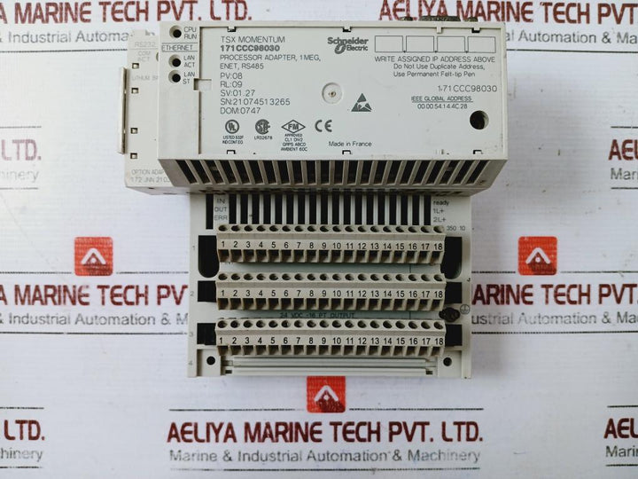 Schneider Electric 171Ccc98030 Processor Adapter 1 Meg, Enet, Rs485 170Adm35010