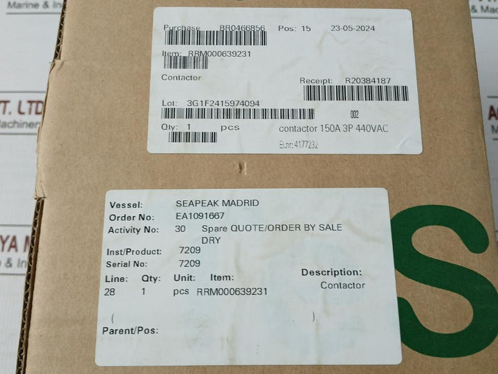Schneider Electric 3P Ac440V 150A 50/60Hz Lc1 D150 Tesys Contactor Lc1 D150R7