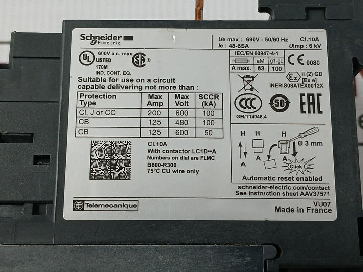 Schneider Electric 48-65A/690V Thermal Overload Relay Lrd365
