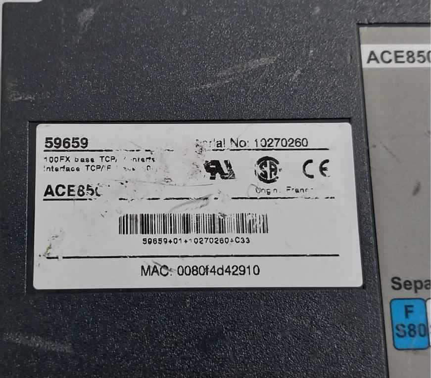 Schneider Electric Ace850Fo Sepam 100Fx Tcp/P Interface Module