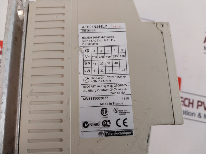 Schneider Electric Ats01N244Ly Soft Starter For Asynchronous Motor 50/60Hz