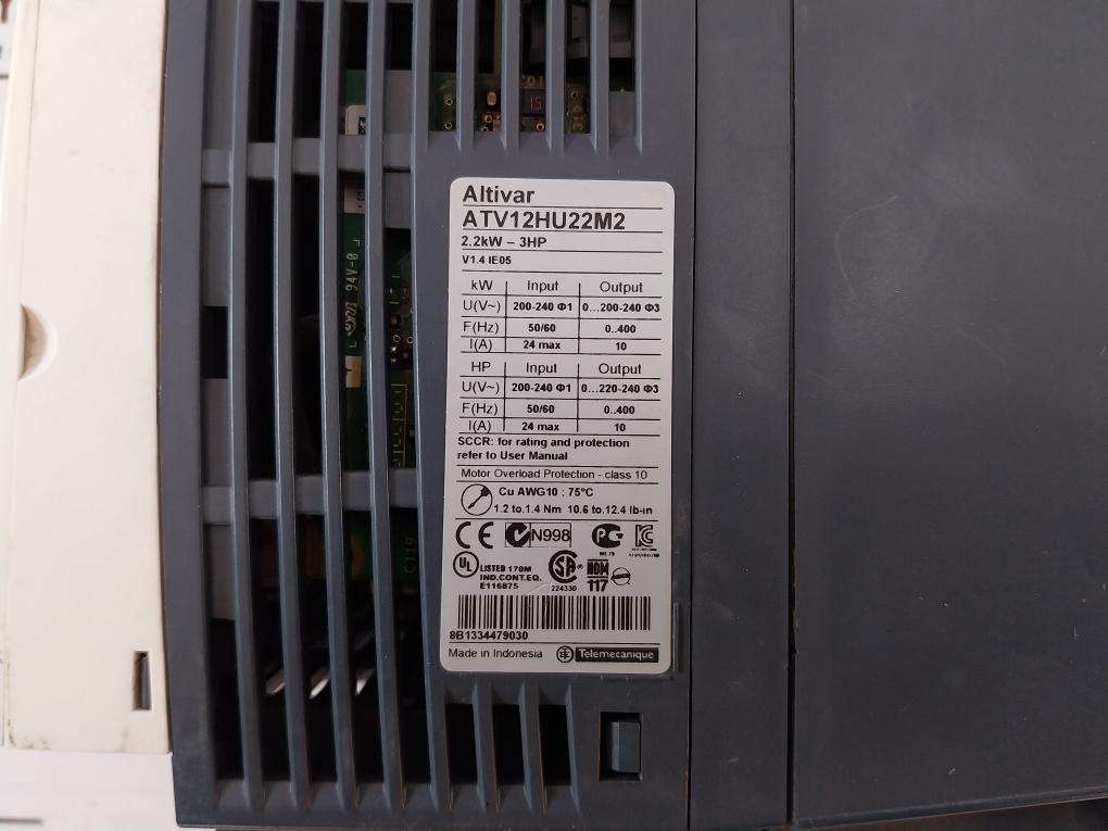 Schneider Electric Atv12Hu22M2 Inverter Plc Module 2.2Kw-3Hp-200-240V