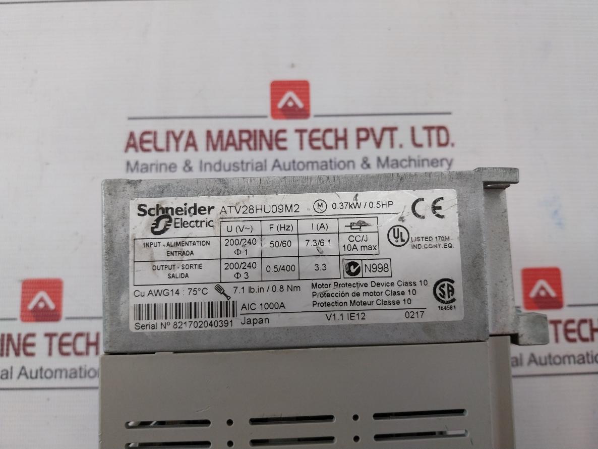 Schneider Electric Atv28Hu09M2 Altivar 28 Square D Adjustable Speed Drive