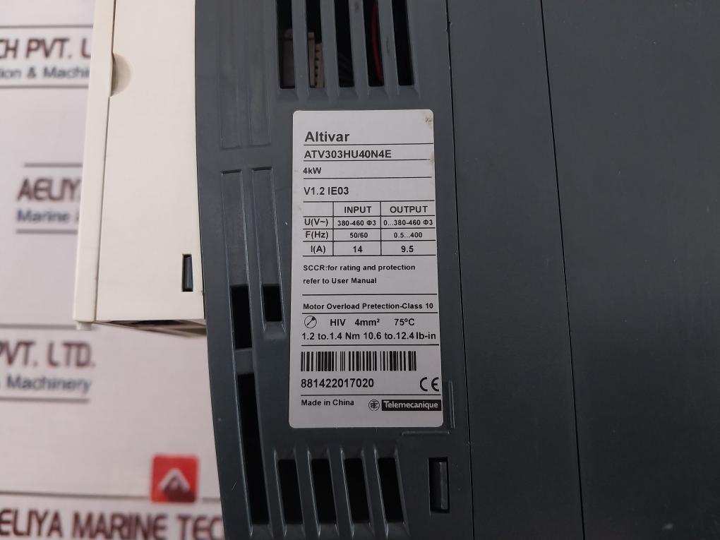 Schneider Electric Atv303Hu40N4E Variable Speed Drive 4Kw-380/460V~