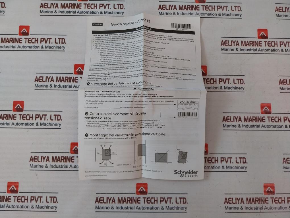 Schneider Electric Atv312Hu11N4 Ac Speed Drive