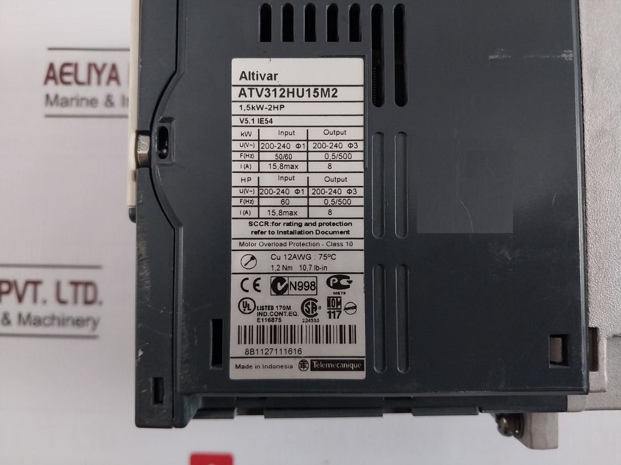 Schneider Electric Atv312Hu15M2 Variable Speed Drive D04G-24Ts2 01 200-240V