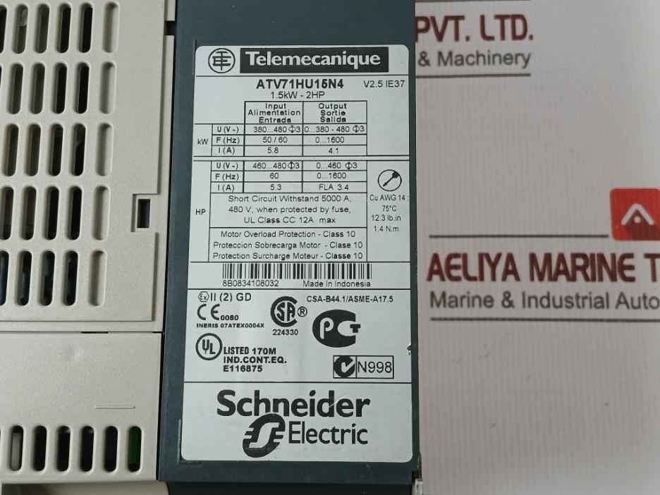 Schneider Electric Atv71Hu15N4 Variable Speed Drive 2004Kl-05W-b50 380/480V