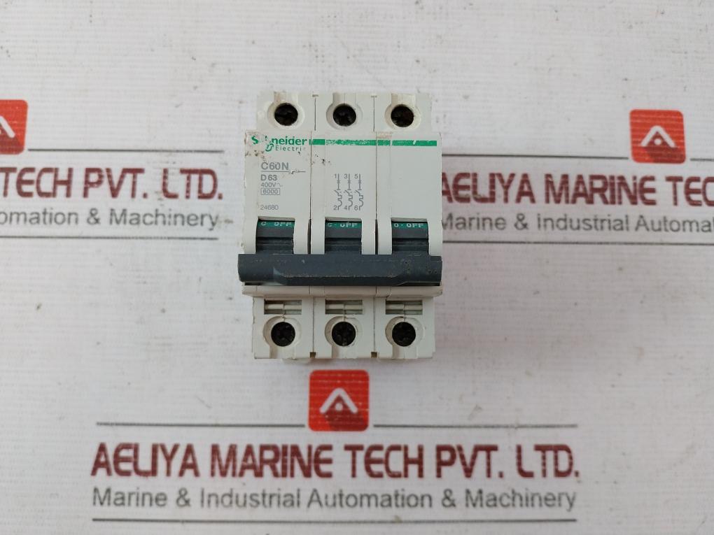 Schneider Electric C60N D 63 Circuit Breaker 24680 400V