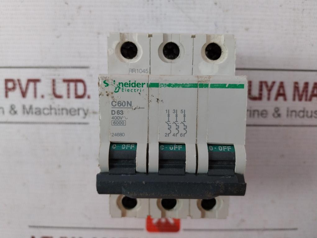Schneider Electric C60N D 63 Circuit Breaker 24680 400V