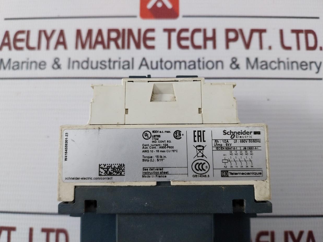 Schneider Electric Cad50 Control Relay 600V A.C.Max 10A 48V 50/60Hz