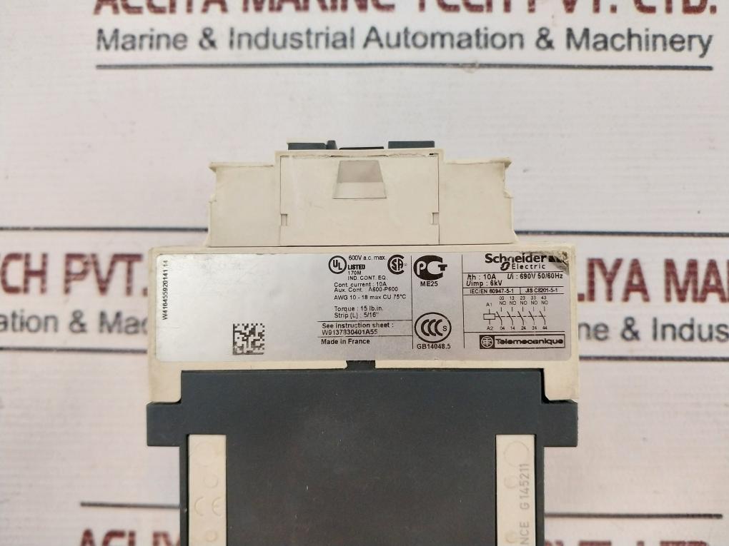 Schneider Electric Cad50 Ed Contactor 10A 690V 50/60Hz