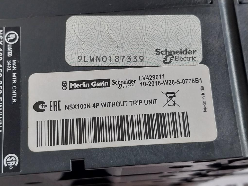 Schneider Electric Compact NSX 100N Circuit Breaker Cat A 50/60Hz