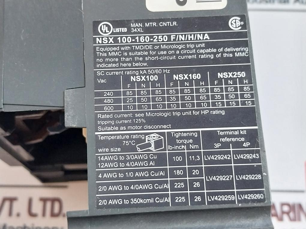 Schneider Electric Compact NSX 100N Circuit Breaker Cat A 50/60Hz