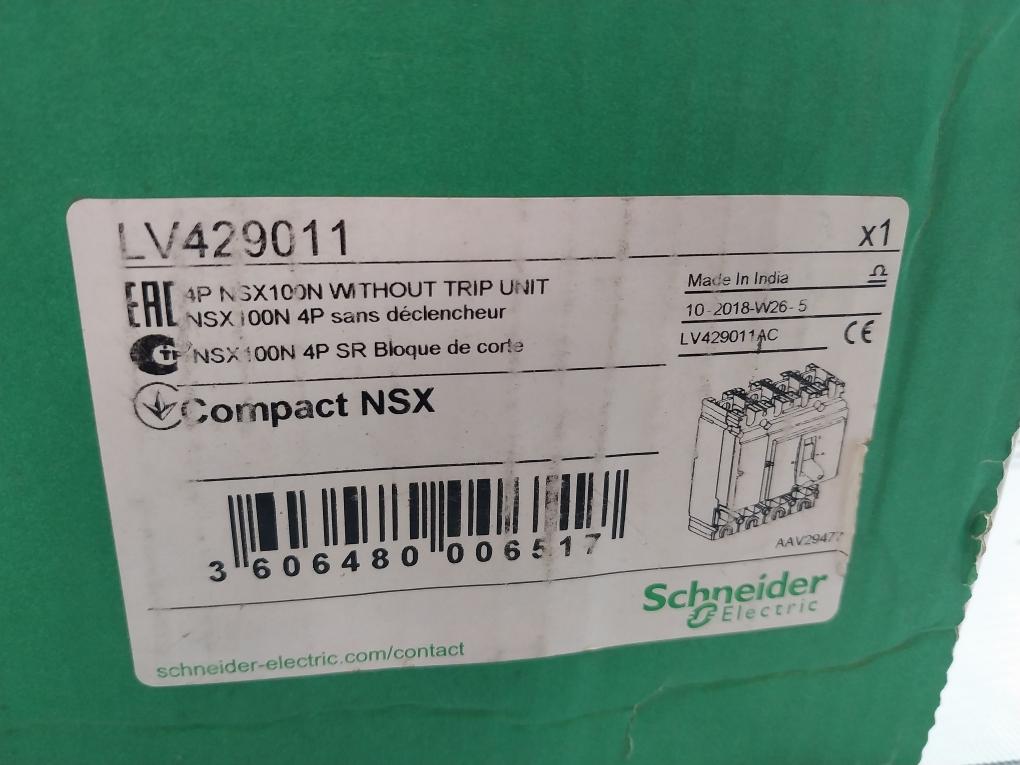Schneider Electric Compact NSX 100N Circuit Breaker Cat A 50/60Hz